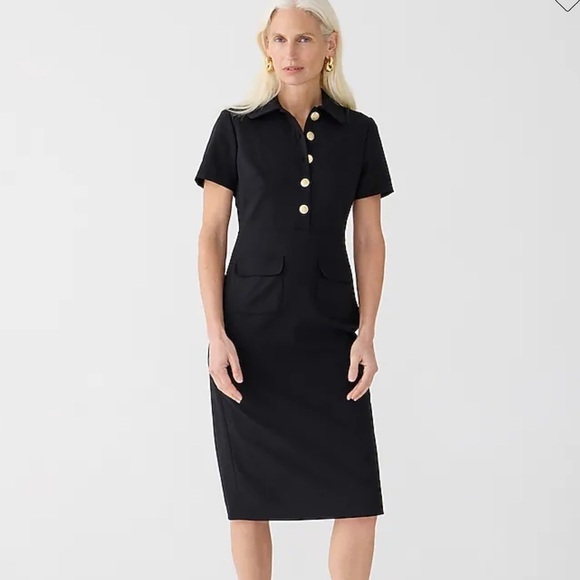 J crew Collared sheath dress in bi-stretch wool blend - Picture 1 of 7